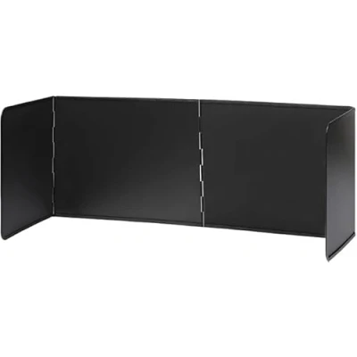 Bild av Stänkskydd köksvägg, 4 sidor fyrkantigt köksskydd vikbar non stick beläggning galvaniserad metallplåt kök för kök, spis, panna, vägg (76 x 30 cm) svart