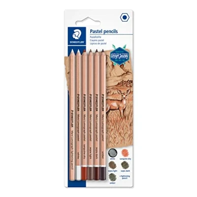 Bild av STAEDTLER Vollgraphitstifte pure graphite, Sechskantform, kein Holzmantel, Premium Vollgraphitstift, 5 Härtegrade + 1 Aquarell Graphitstift, Metalletui mit 6 Stiften, 100G M6