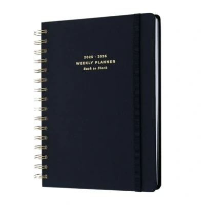 Bild av Kokonote A5 Academic Diary 2025 2026 Week To View Back Black Planner With Stickers, Student Essentials For University, School Supplies