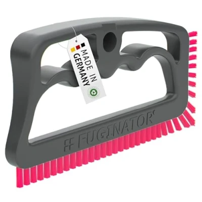 Bild av FUGINATOR® fogborste grå/rosa Rengöringsborste för Rengöring av fogmassa i badrum, toaletter, kök etc. vägg och golvplattor Praktisk borste plattor