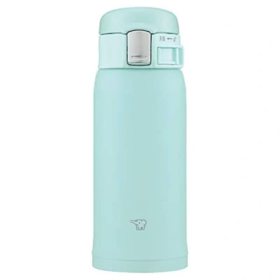 Bild av Zojirushi SM SF36 AM vattenflaska, direkt dricka [One touch Open] rostfritt stål mugg, 360 ml (14 oz), mintblå