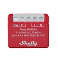 Bild av Shelly Wave 1PM Mini Z smart switchrelä, 1 kanal 8 A med strömmätning infälld strömbrytare låg strömförbrukning Gateway krävs