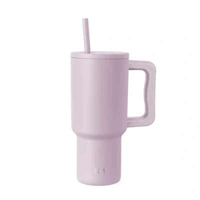 Bild av Simple Modern 30 ml Trek tumlare med handtag och sugrör isolerad vattenflaska i rostfritt stål iskaffekopp resemugg gåvor för kvinnor Collection 890 Lavendeldimma