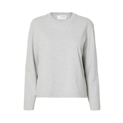 Bild av Selected Femme SLFEssential LS Boxy Tee NOOS Blus Light Grey Melange XS