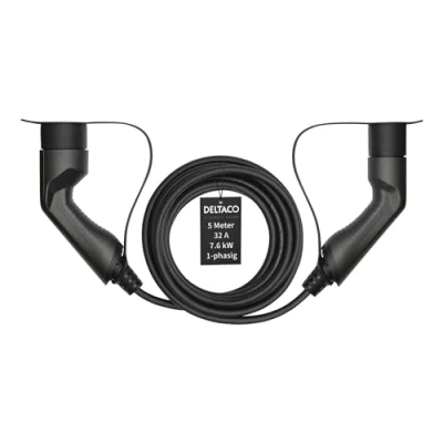Bild av Deltaco e Charge kabel type 2 til 1 fase 32A 5m