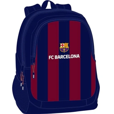 Bild av Safta F.C. BARCELONA Skolryggsäck för barn, perfekt barn i olika åldrar, bekväm och mångsidig, kvalitet styrka, 32 x 16 44 cm, Marinblå/rödbrun, Estándar, Avslappnad