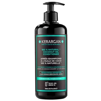 Bild av Kerargan Après Shampoing à l’huile de Coco et d’Argan pour faciliter le lissage démêler Cheveu sec Sans Sulfate, Paraben Silicone 500 ml