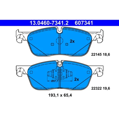 Bild av ATE 13.0460 7341.2 Jeu de plaquettes frein préparé pour indicateur d&#039;usure, contact signal d&#039;usure exclu JAGUAR: XF Berline, F Pace
