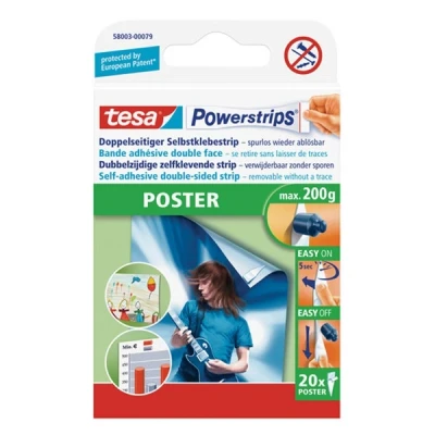 Bild av Tesa Powerstrips Poster Monteringsbindemedel (paket om 20)