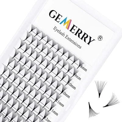 Bild av Färdiggjorda Fan Eyelash Extensions 10D Fans 0.07mm D curl 8 14mm Mix Cluster Premade Volym Ryska Fransar Fläkt Individuella Gemery Lash Extensions(0.07 Mix)
