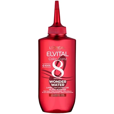 Bild av L&#039;Oréal Paris Elvital Hårbehandling för smidigt hår, med Acidic Care Formula utan exponeringstid, färgglans 8 sekunder Wonder Water Hair Fluid, 1 x 200 ml
