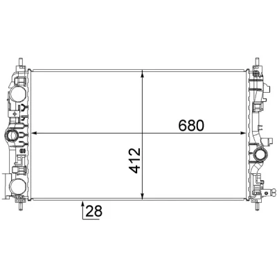 Bild av MAHLE ORIGINAL CR 1782 000S radiateur du moteur pour véhicules avec système de climatisation 680 412 28 Grille soudée