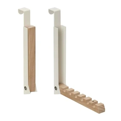 Bild av Relaxdays Vikbar klädhängare i 2 pack, dörrklädhängare för max. cm tjock 6 galgar, beige