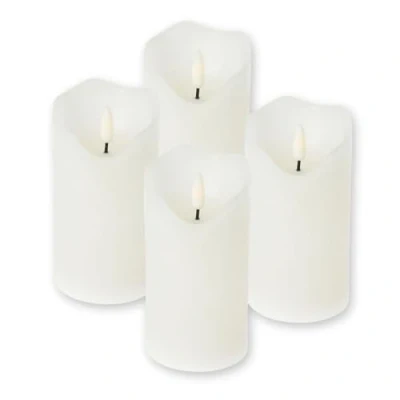 Bild av ToCi LED stearinljus, vitt, 7 x 12,5 cm set om 4 med svart veke och timer flamfria äkta vaxljus adventsljus, grabbare