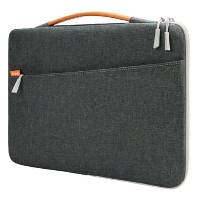 Bild av JETech Laptopfodral för 13,3 Tum MacBook Air/Pro, 14 Pro 2021 M1, 13 13,6 Notebook, Vattentätt Laptopväska Bärbar Datorhylsa med Handtag (Mörkgrå)