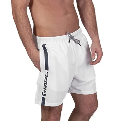 Bild av RIPT Performance Herrar Essentials Quick Dry UV 50 Solskydd Badshorts Badbyxor,Vit/Marinblå, S