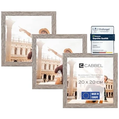 Bild av CABBEL Trepack (3 st) Bildram 20 x cm MDF träram i brunt med okrossbart plexiglas/modern