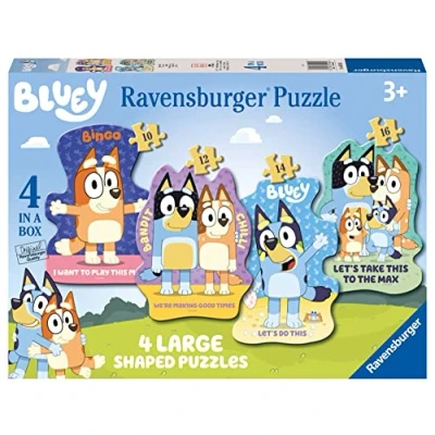 Bild av Ravensburger Bluey 4 Large Shaped Jigsaw Puzzles (10, 12, 14, 16 Piece) for Kids Age 3 Years Up