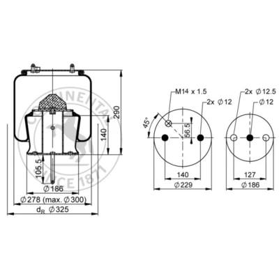 Bild av CONTITECH AIR SPRING 6710 N P01 Bälgar, luftfjädring
