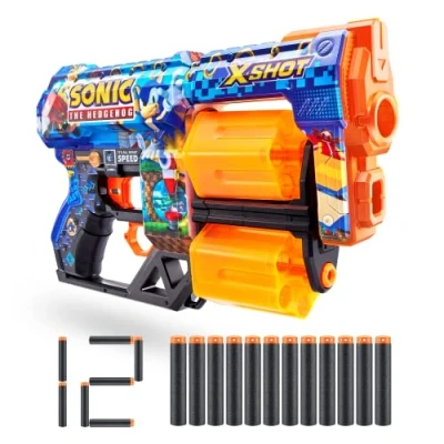 Bild av X Shot Skins Dread, Sonic The Hedgehog, skum Dart Blaster (12 pilar)