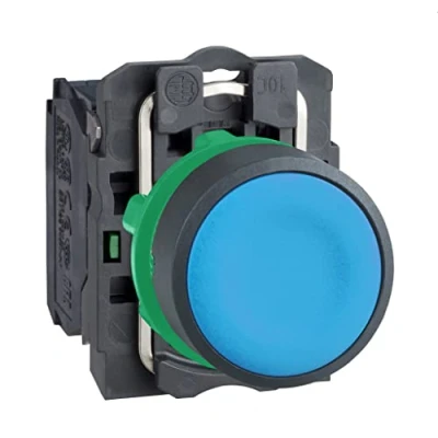 Bild av Schneider Electric Harmony push button complete with spring return and flat touch surface in blue color 1xno xb5aa61