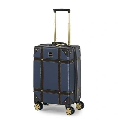 Bild av Rock vintage resväska retro 8 hjul spinner bagage, Marinblått Xsp, Cabin