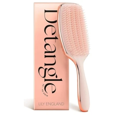 Bild av Lily England Detangling &amp; Styling Brush Pain Free for Curly Wet Dry Hair With Flexible Bristles Easy to Hold Rose Gold Women&#039;s 3c 4c Curls