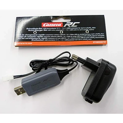 Bild av Carrera RC Snabbladdning set 5 V 1 A USB strömförsörjning GS+ kabel för 3,2 LifePo4 batteri 370600070&quot;