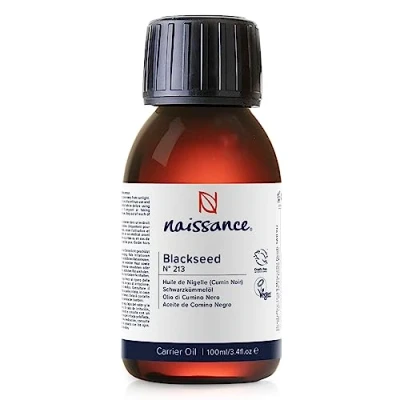 Bild av Naissance Svartfröolja (nr. 213) 100ml (Kummin frön, Nigella Sativa) Kallpressad, Naturlig, Raffinerad, Vegansk för Hud, Ansikte, Naglar, Kropp, Hår, Tillväxt, Schampo, Massage