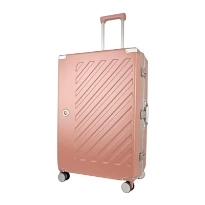 Bild av JLY 100% polykarbonat blixtlåsfritt bagage, dubbla TSA lås hårt skal resväska med 4 spinner hjul, aluminiumhandtag, kabinväska, flygrutig (Kaki Grå, L (75cm 86L))