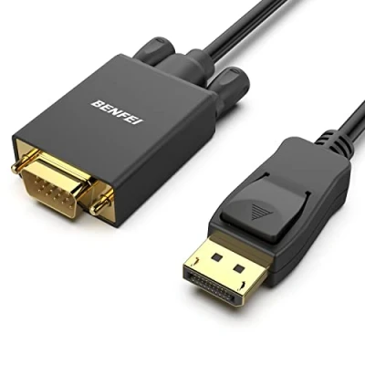 Bild av BENFEI displayport till VGA kabel, 1,8 m på datorn/bärbar dator av bildskärm/projektor guldpläterad adapter (inte dubbelriktad, inte kompatibel med HDMI eller USB)