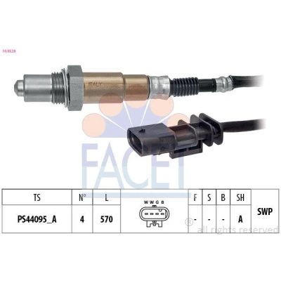 Bild av FACET 10.8528 Sonde lambda chauffé, planaire, Filetage prégraissé VOLVO: S60 II, XC60 I, V70 3