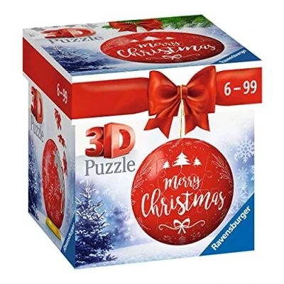 Bild av Ravensburger 3D pusselboll, julkula, god jul, 11268 54 delar för julfans från 6 år