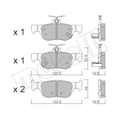 Bild av METELLI 22 1226 0 Jeu de plaquettes frein avec indicateur d&#039;usure MAZDA: CX 30, 3 3/5 portes