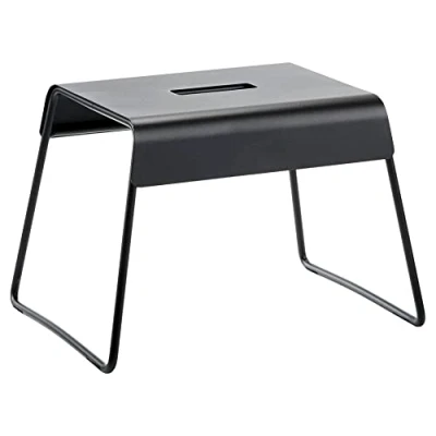 Bild av Zone Denmark A Stool, stålpall, liten pall/stegpall för barn och vuxna, stegpall, halkskydd, 39 x 30 27,5 cm, svart