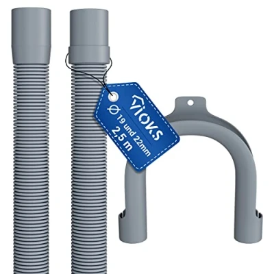 Bild av VIOKS tvättmaskin dräneringsslang 2,5 m 19/22 mm Ø och diskmaskin diskmaskin/flexibel avloppsslang reservdelar