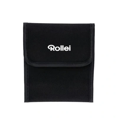 Bild av Rollei 3 delad rund filterväska. Filterpåse i svart för säker förvaring skruvfilter upp till 82 mm diameter.