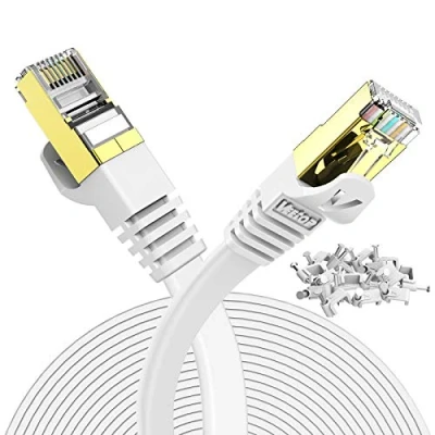 Bild av Veetop Ethernet Kabel Lan Cat 7, Nätverkskabel Höghastighets 10 Gbps, Internetkablar med RJ45 Guldpläterad (5m, Vit)