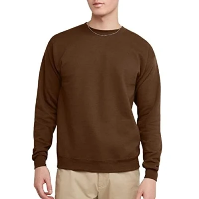 Bild av Hanes EcoSmart Fleece, tröja i bomullsblandning, rund hals för män, Armébrun, M