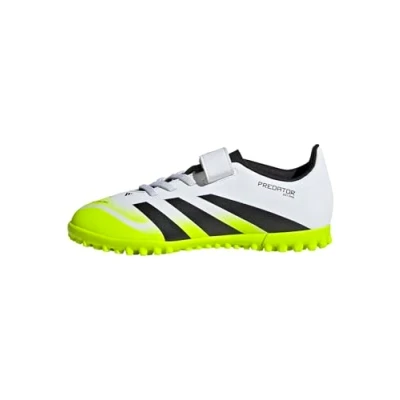 Bild av adidas Performance Predator CLUB Unisex Fotbollsskor universaldobbar för barn, Storlek: 38, White/core black/lucid lemon Konstmaterial/textil