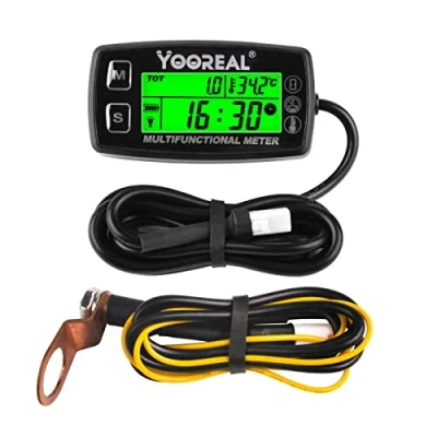 Bild av Yooreal Digital motortemperaturmätare varvräknare vattentät skoter snöplog cykel motorcykel gräsmatta traktor generator dumper lastbil