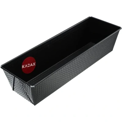 Bild av KADAX Rektangulär bakform, plåt för bröd, kungskaksform med non stick lager, brödbakform, kakform, fyrkantig brödform (35 x 12 cm, svart)