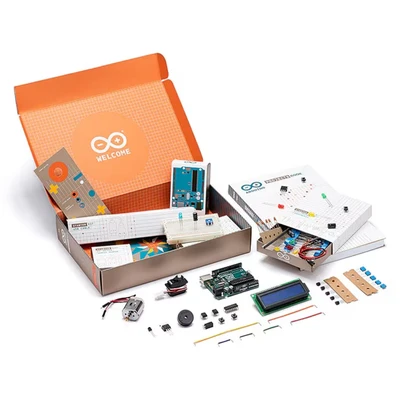 Bild av Arduino Starter Kit. Kit på engelska