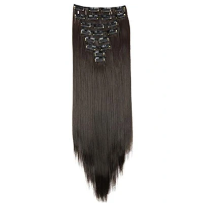 Bild av CAISHA XXL 50cm 8 delar set CLIP IN EXTENSIONS Hårförlängning Hårstycke Rak Chokladbrun CES103