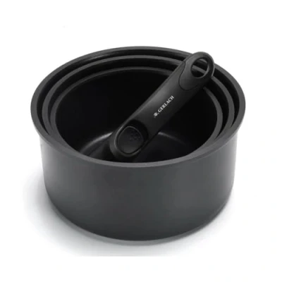 Bild av Gerlach Smart kastrull set keramisk belagd grytset induktion lämplig kastruller för elektrisk gas keramik spis svart 3 stycken 16 cm 18 20