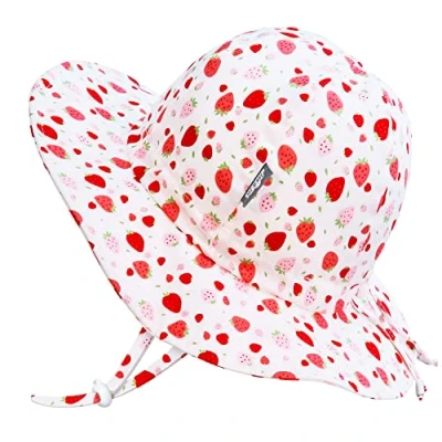 Bild av JAN &amp; JUL Floppy Sun Hat for Toddler Girls Adjustable, 50+ UPF (L: 2 5 Years, Strawberry)