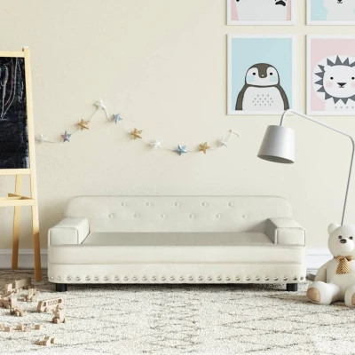 Bild av VidaXl Barnsoffa Gräddvit 90X53X30 Cm Sammet