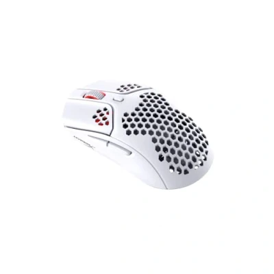 Bild av HyperX Pulsefire Haste Trådlös spelmus ultralätt, 62 g, 100 timmars batteritid, 2,4 GHz trådlös, honeycomb skal, hex design, upp till 16000 DPI, 6 programmerbara knappar vit/rosa