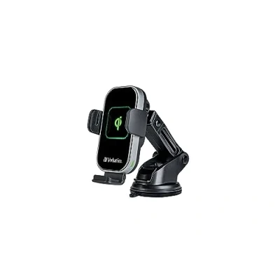 Bild av Verbatim Qi snabb trådlös billaddare FWC 02, mobiltelefonhållare med laddningsfunktion för bil, induktiv mobiltelefon laddningsstation, fluorescerande iPhone och Android