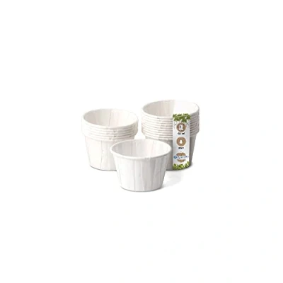 Bild av GREENBOX pappersmugg 60 ml vit I hållbar dippskål för såser &amp; dips kopp av vaxat papper biologiskt nedbrytbar och plastfri tillverkad återvunna material 250 stycken
